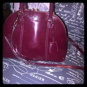 Wine colored small coach bag